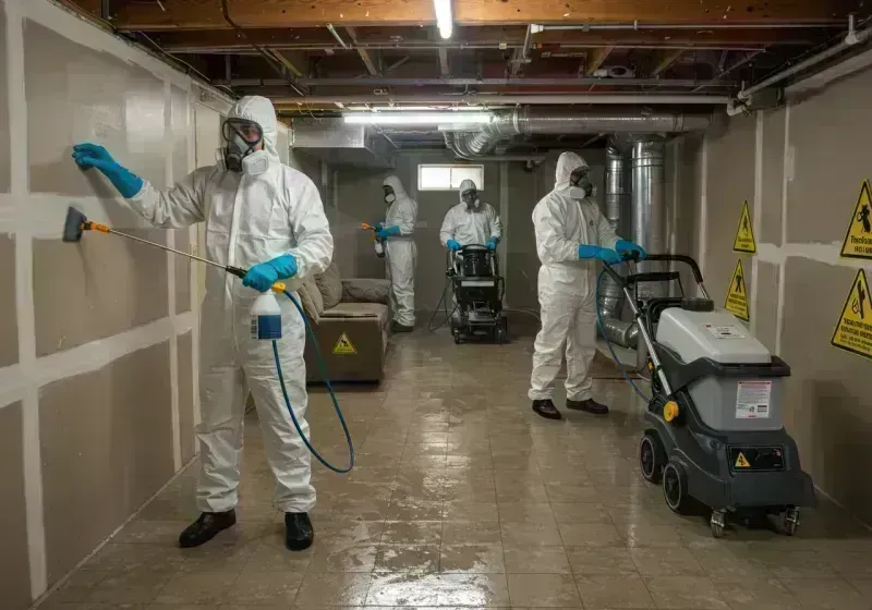 Basement Moisture Removal and Structural Drying process in Sweeny, TX